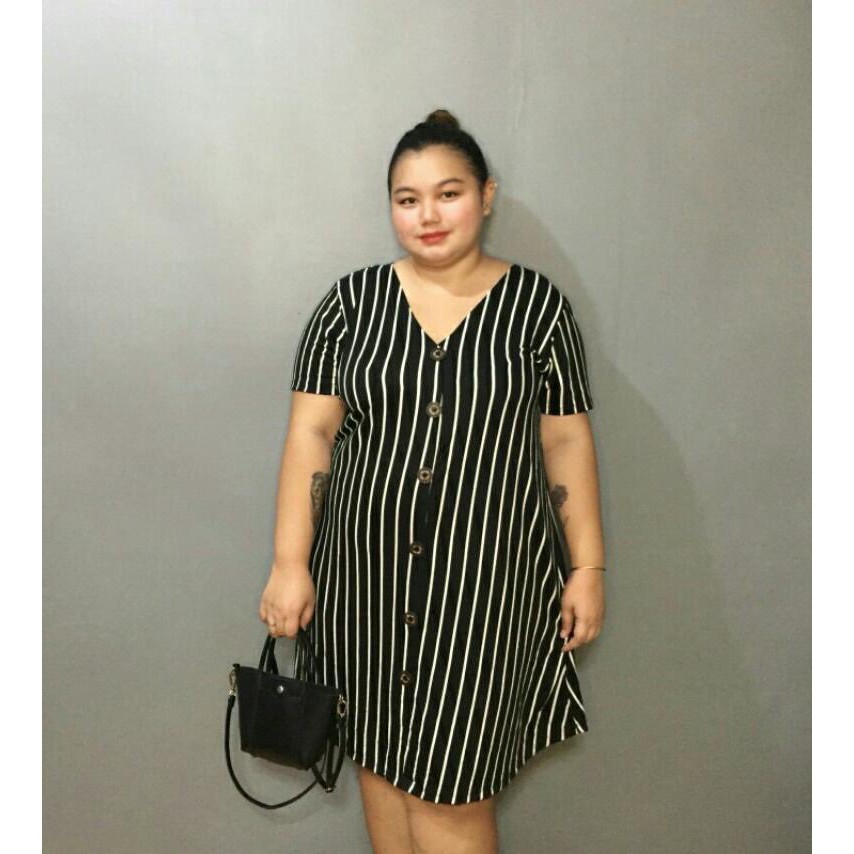 vertical striped dress plus size