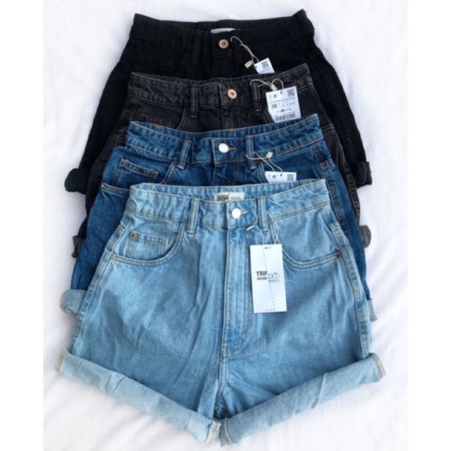 Zara High Waist Mom Short Branded 