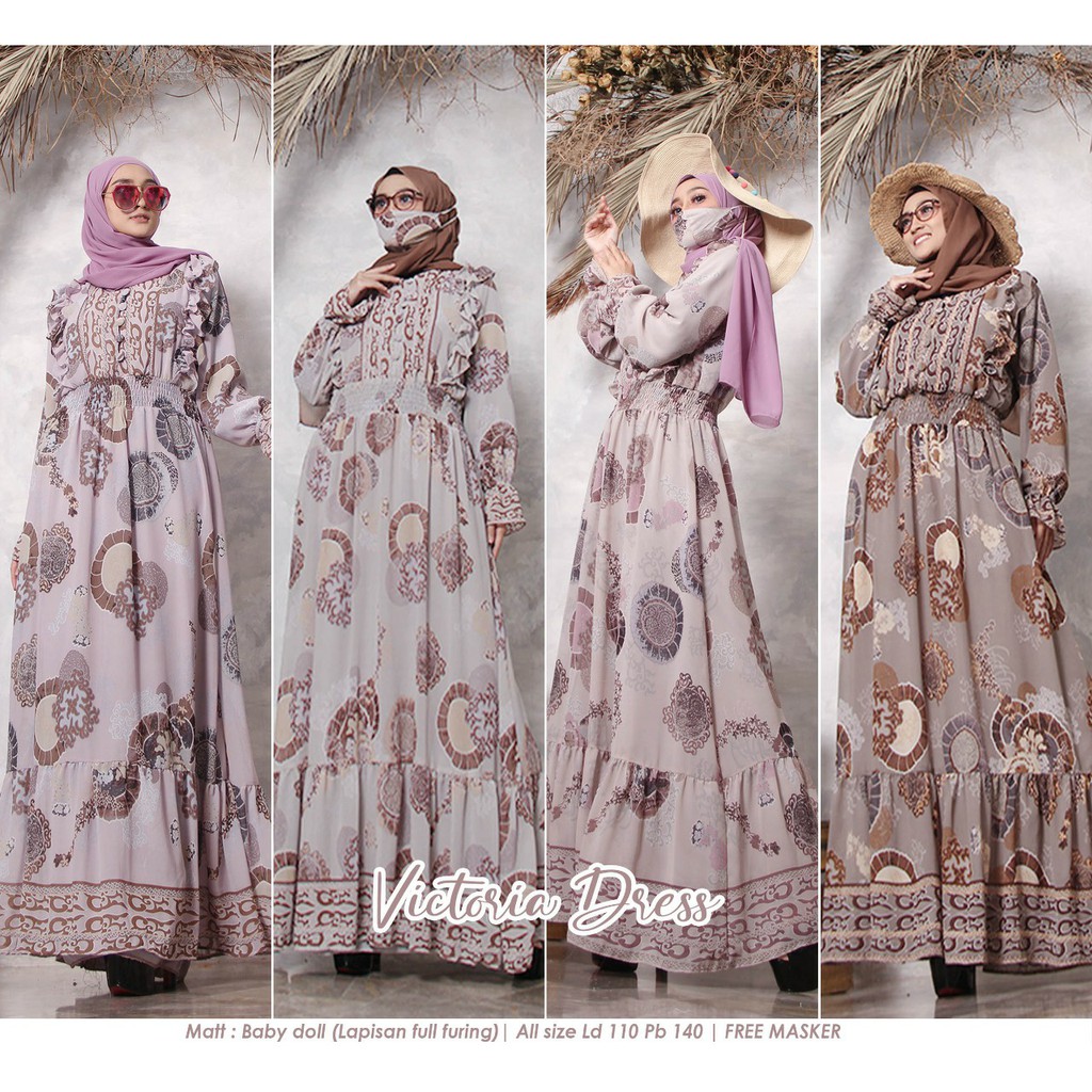 Victoria Motif Gamis Muslimah Clothes Motif Etnic Motif Dress Shopee Philippines