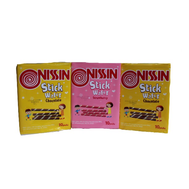 Nissin Stick Wafer Chocolate And Strawberry 3packs X 220g Shopee