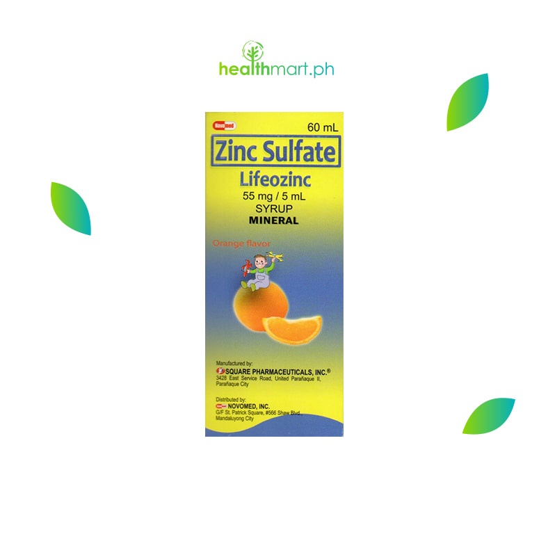 Lifeozinc (60mL) Zinc Sulfate Syrup 55mg/5mL Strengthens Immunity