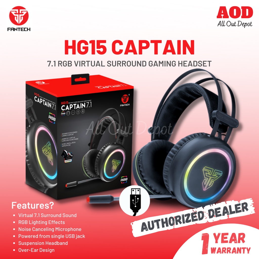 Fantech HG15 CAPTAIN RGB Gaming Headset Shopee Philippines