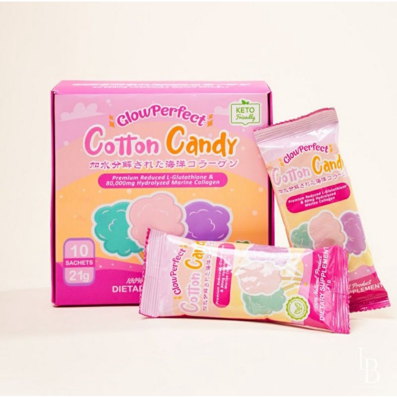 (COD) Glow Perfect Cotton Candy Collagen Drink 80,000mg 10 Sachets