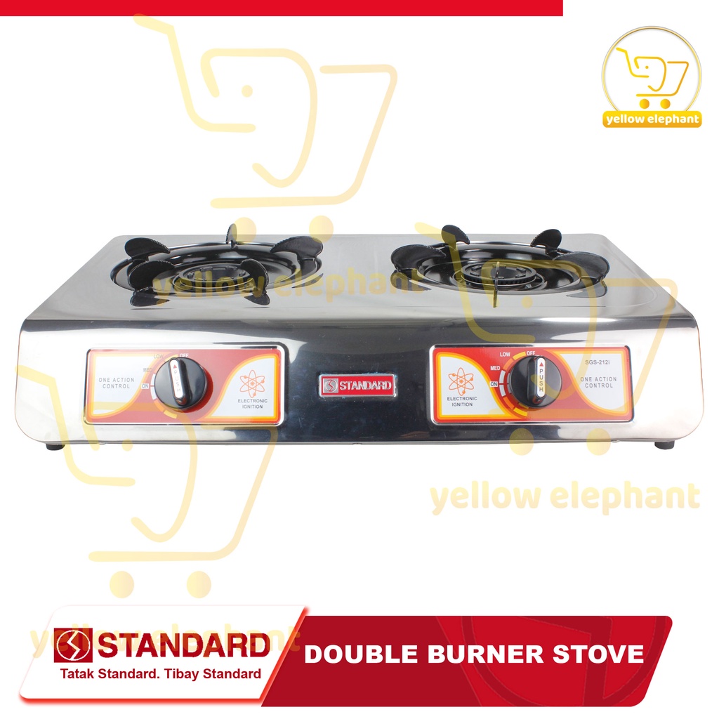 STANDARD Gas Stove Double Burner Lpg Stainless Steel Slim Type Shopee