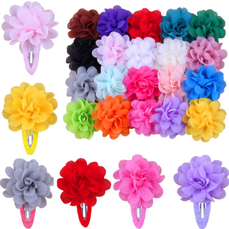 plastic flower hair clips