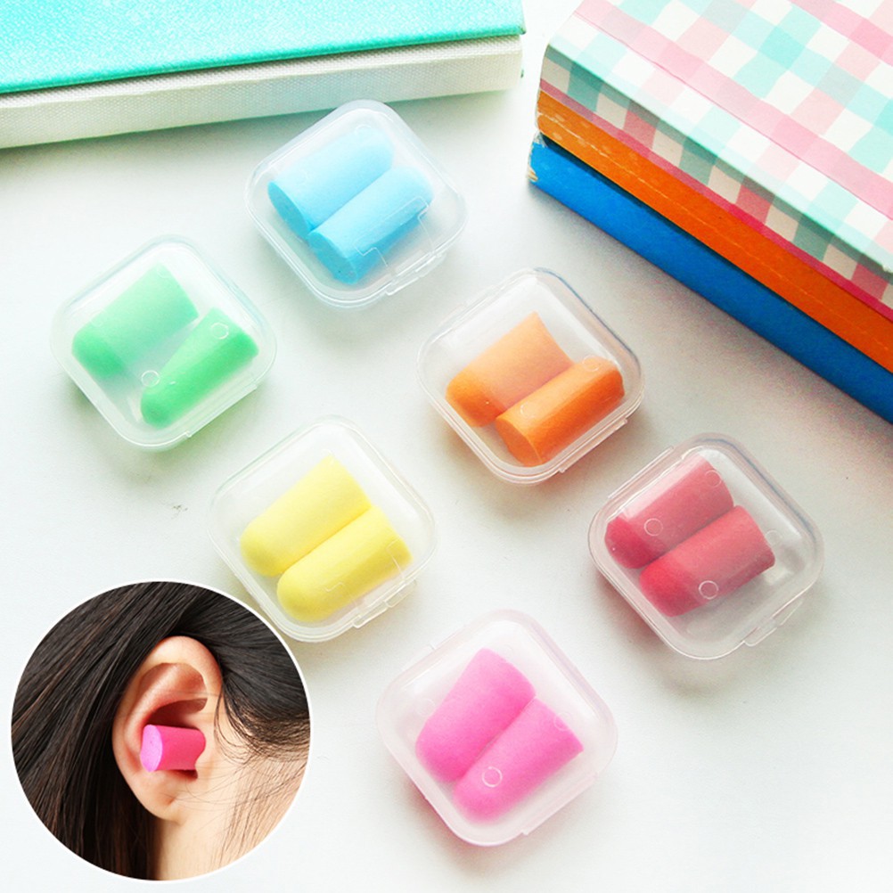 1Pairs With Case Ear Plugs Hearing Protection Noise Reduction Sleeping Earplugs