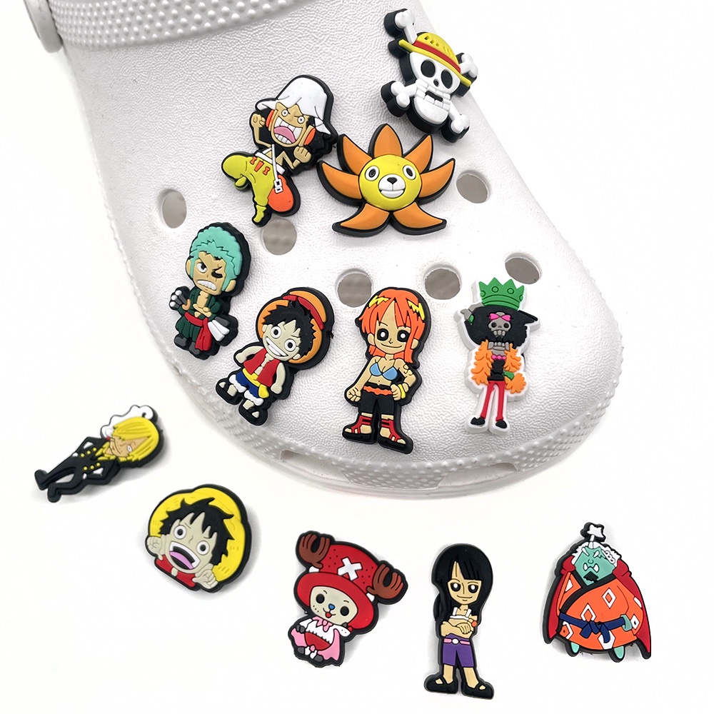 Single Sale 1pcs PVC Shoe Charms Luffy Shoe Accessories Cartoon