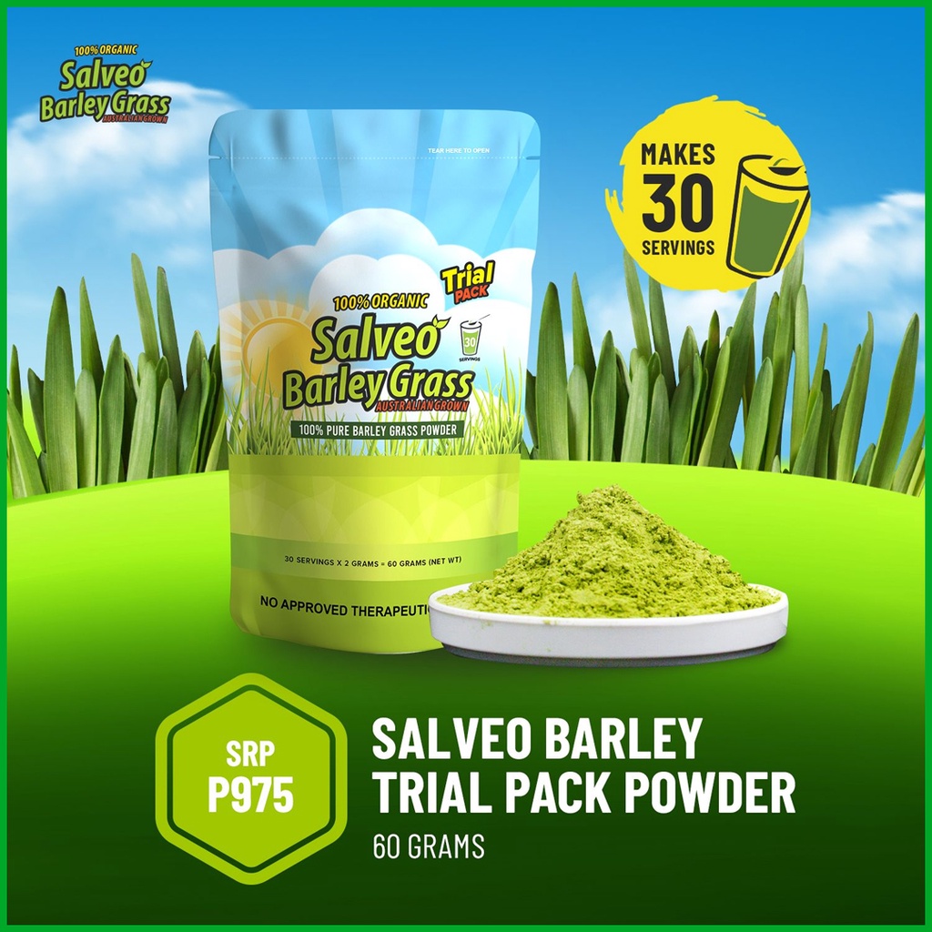 Salveo Organic Barley Grass Powder in Trial Pack 60g, 30servings X