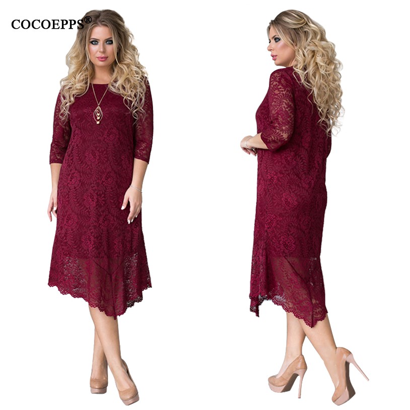 2019 Women Plus Size Lace Party Elegant Wedding Maxi Dress