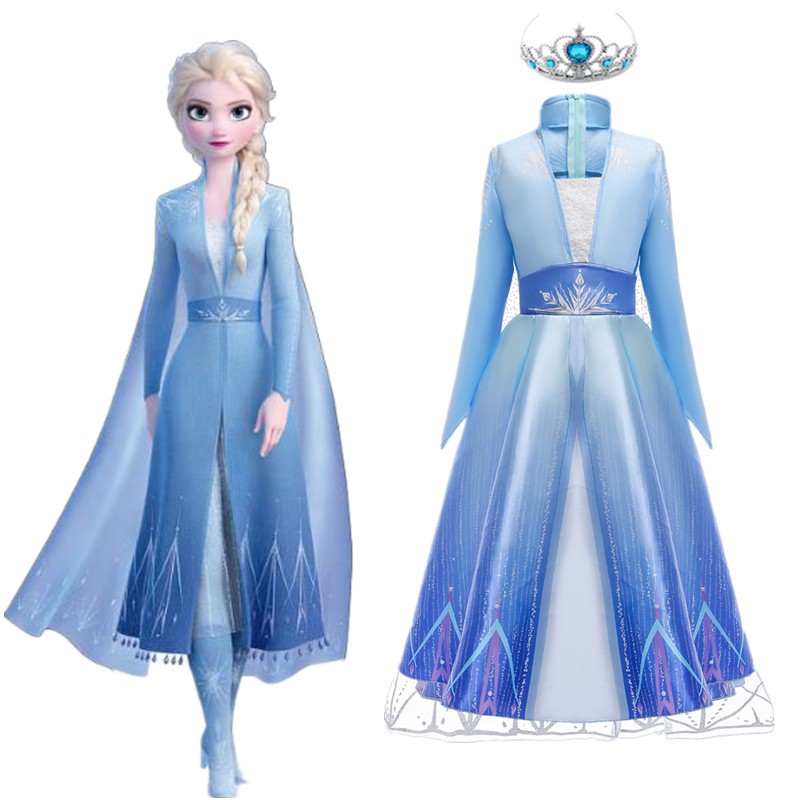 Girl Frozen 2 Elsa Dress Snow Queen 