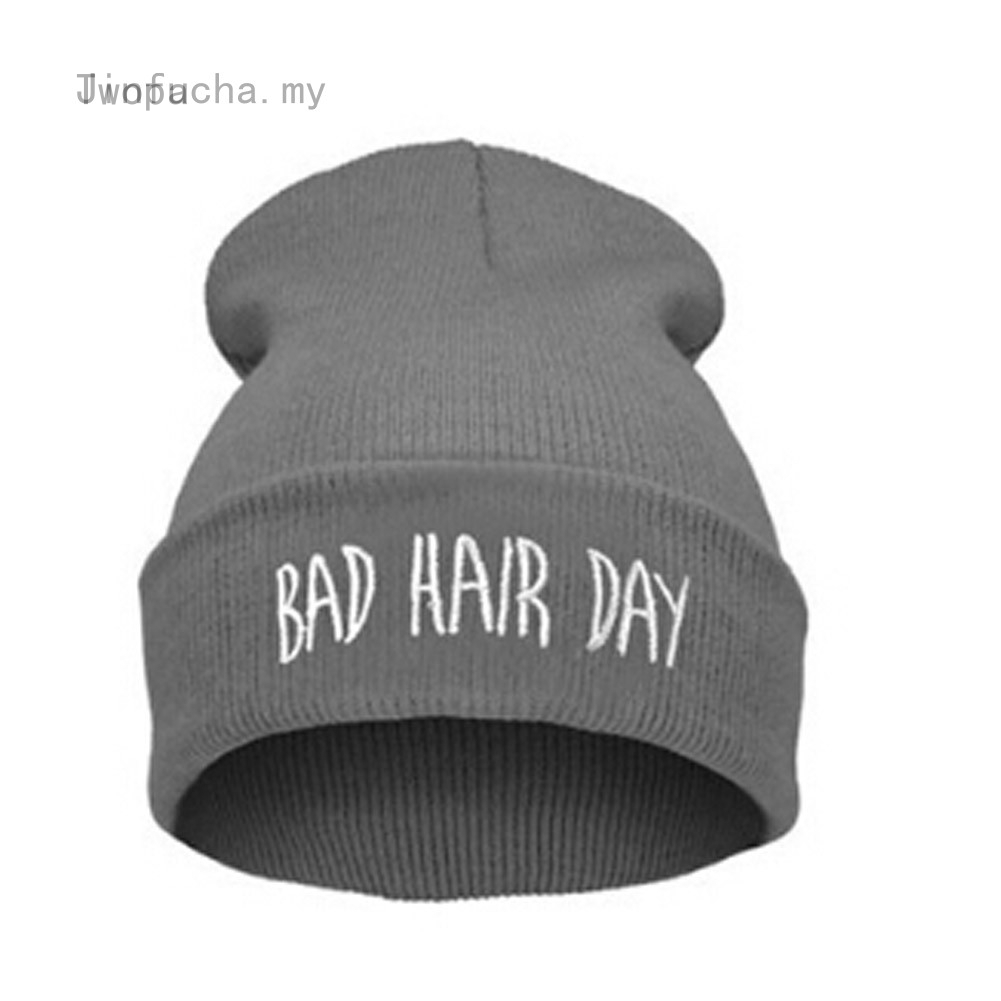 Bad Hair Day Embroidered Long Beanie Skull Caps & Beanies ...