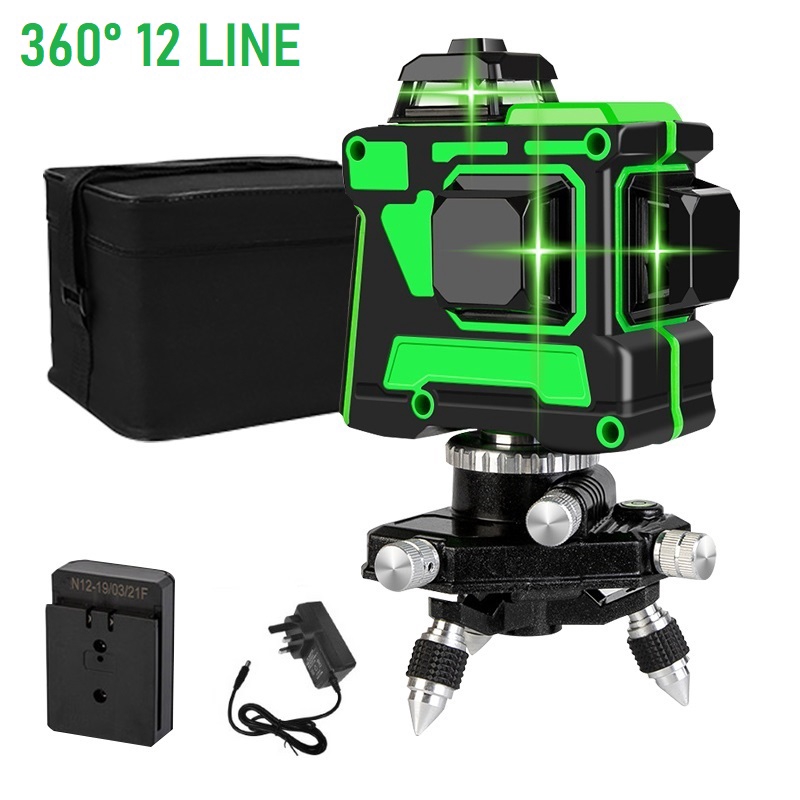 Rotary 3D Green Laser Level 12 Lines Level Horizontal And Vertical ...