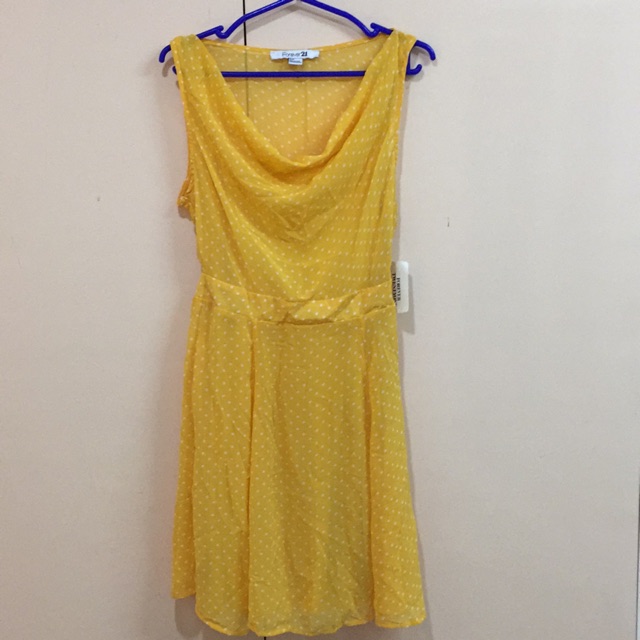 forever 21 yellow polka dot dress