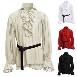 Medieval Renaissance Pirate 18th Century Duke Men Shirt Long Sleeve T-Shirt