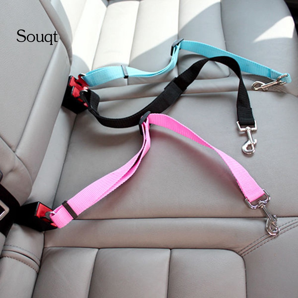 SQ Dog Cat Car Safety Seat Belt Harness Adjustable Travel Restraint Lead Leash