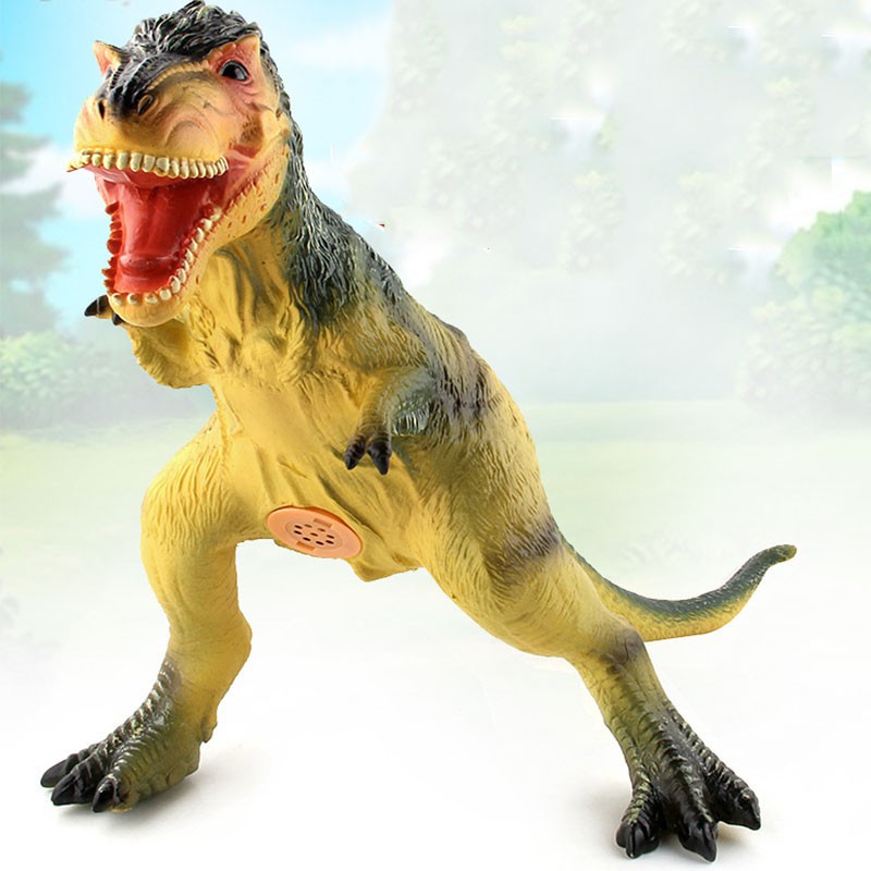 Safety Rubber Foam Stuffed Dinosaur Toy Action Figures With Roar Sounds for Kids