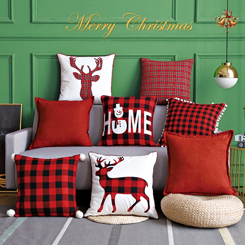 A HUHU833 30cm*50cm Merry Christmas Rectangle Cushion Cover Throw Pillow Case 