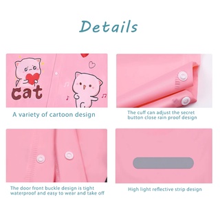 CODExpandable Kids raincoat with backpack allowance Cartoon comfortable kids Children EVA Waterproof #4
