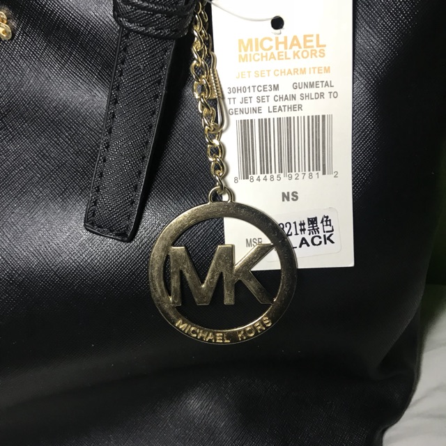 michael kors tt jet set chain shldr to genuine leather