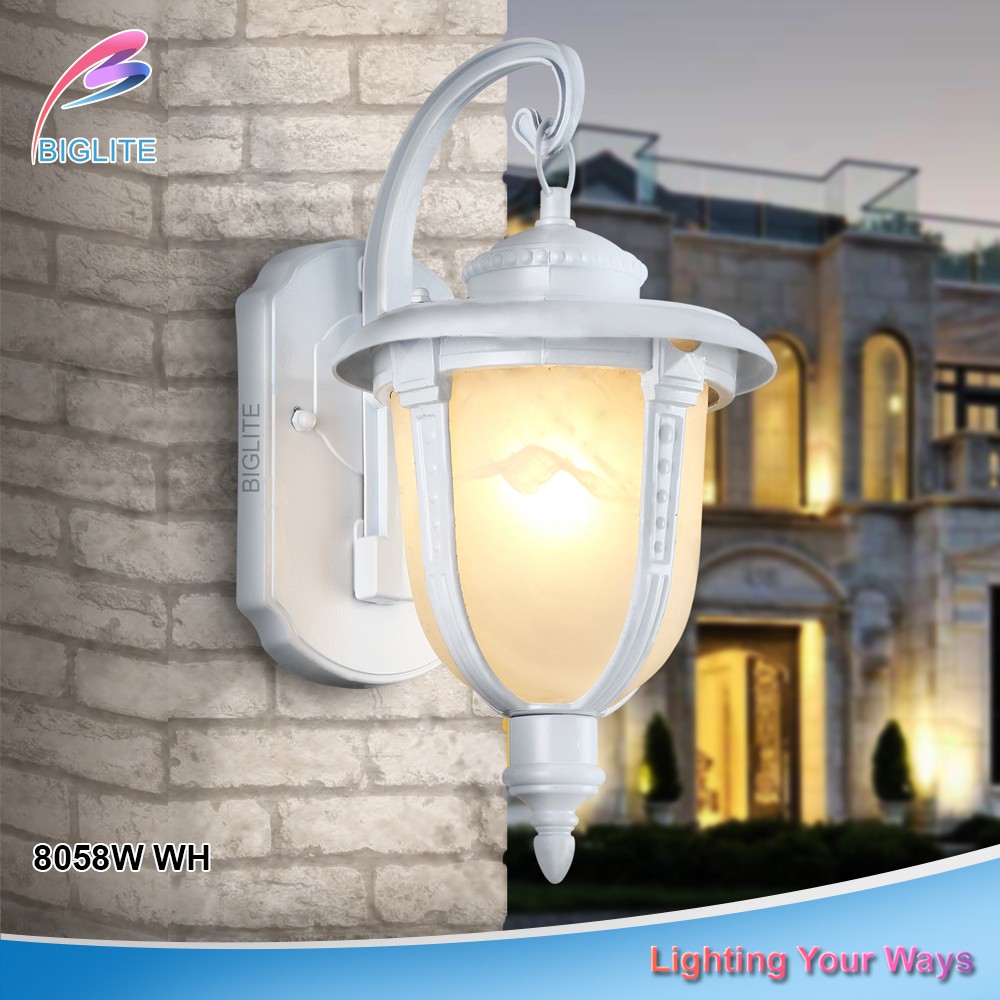 BIGLITE 8058W WH E27*1 OUTDOOR WALL LAMPS, CONTEMPORARY LIGHTING