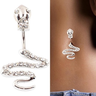 Colorful Zircon Crystal Flower Snake Heart Butterfly Shape Belly Button Ring/AB Cubic/AB Cubic Rhinestone Nail Piercing Jewelry/Stainless Steel Threaded