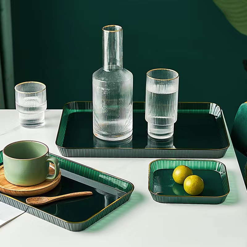 Nordic Tray Household Water Cup Tea Tray Transparent Plastic Tray Fruit
