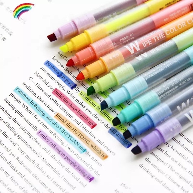 Erasable Highlighter Pen Wipe the Color | Shopee Philippines