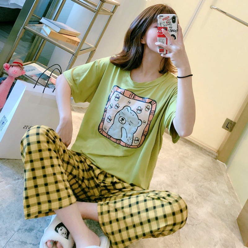 Korean Women Cotton Pajama Sleepwear Terno Set | Shopee Philippines