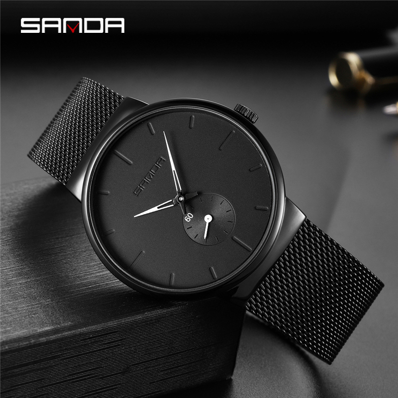 [SANDA Official] Men's Watch Fashion Waterproof Stainless Steel Quartz ...