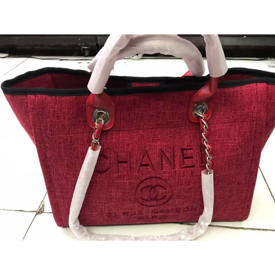 chanel canvas tote
