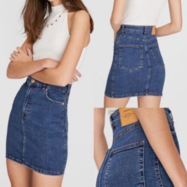 fitted jean skirt