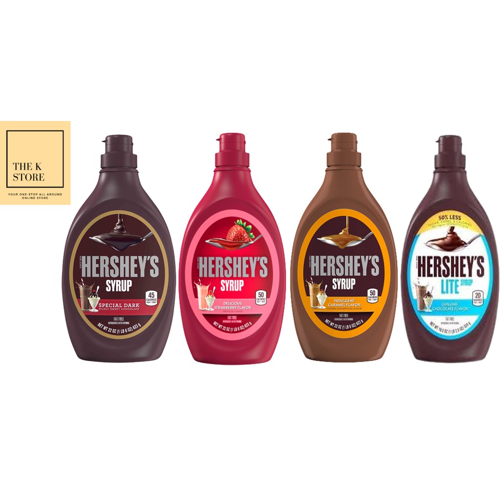 HERSHEY'S Syrup - Dark Chocolate, Caramel, Strawberry, Lite Chocolate