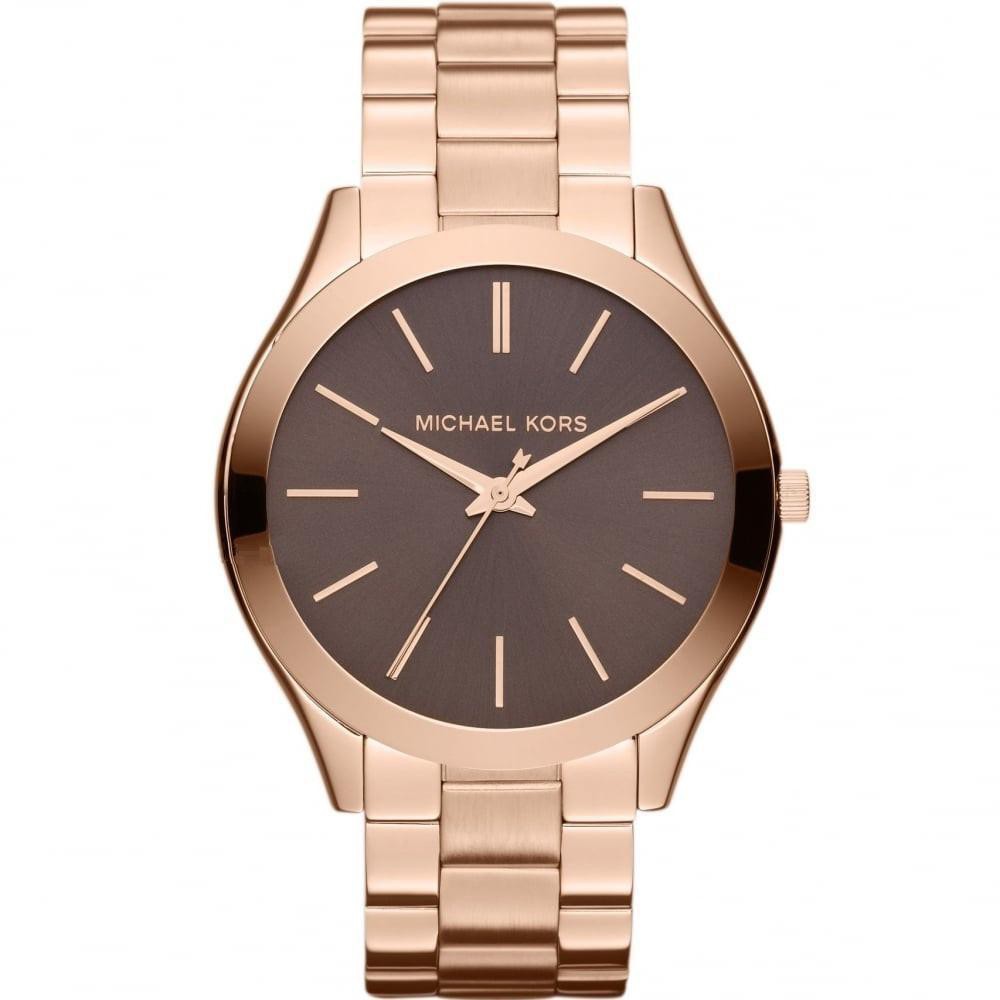 mk runway watch rose gold