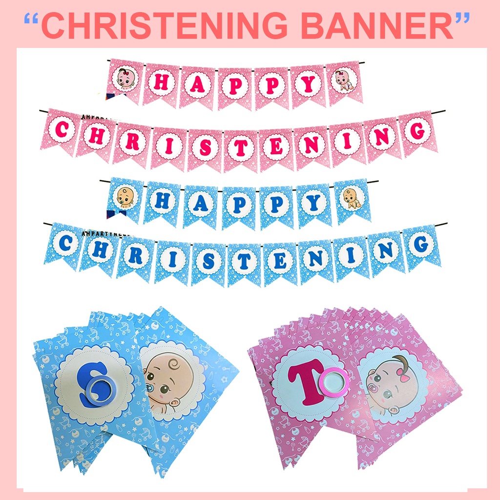 HAPPY CHRISTENING BANNER /BIRTHDAY BANNER Party Decorations God