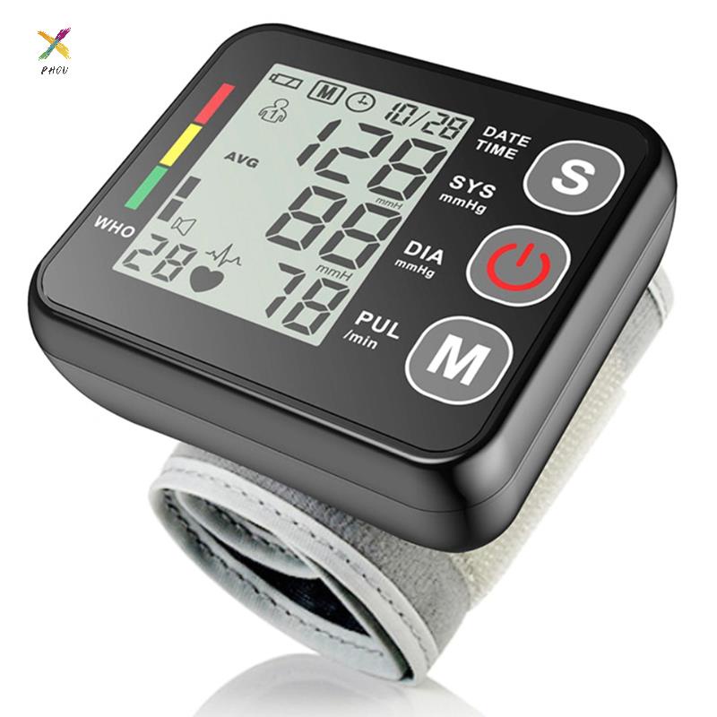Digital Wrist Blood Pressure Monitor with Large LCD Display-White