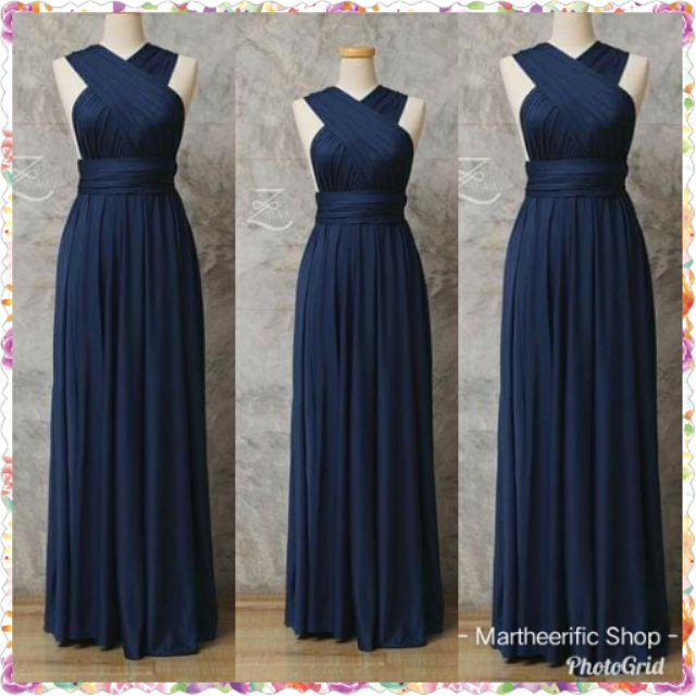 dark blue infinity dress