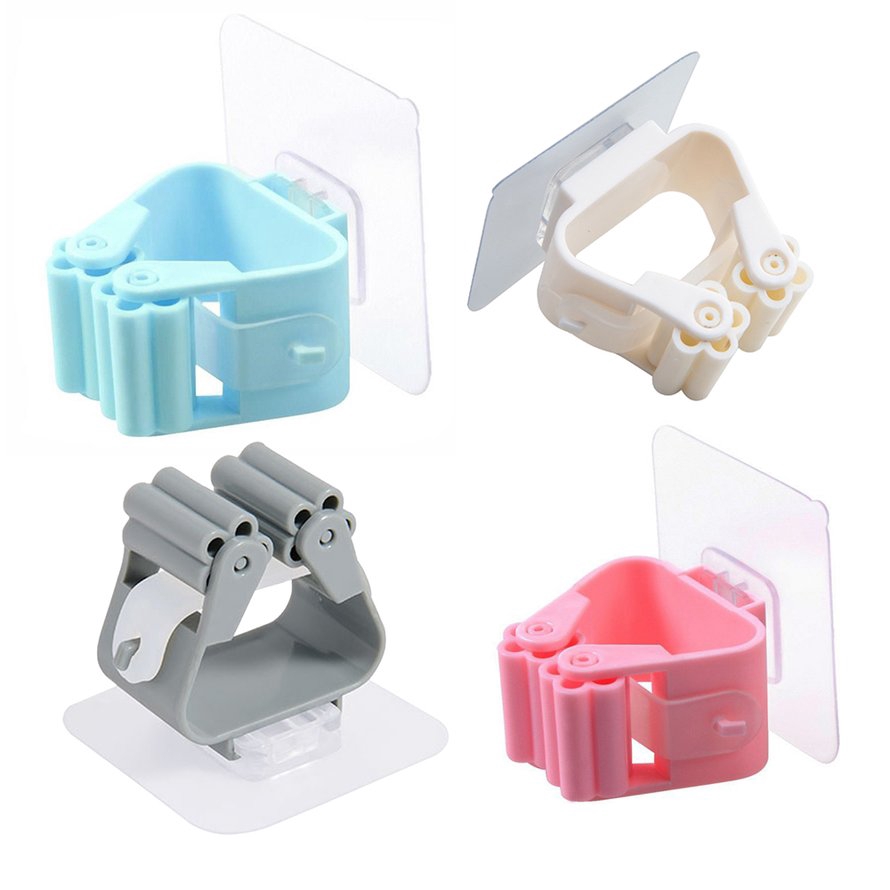 EG^_^ PunchFree Strong And Seamless Mop Clips NoStick Mop Holder Mop Hook Mop Clip Shopee