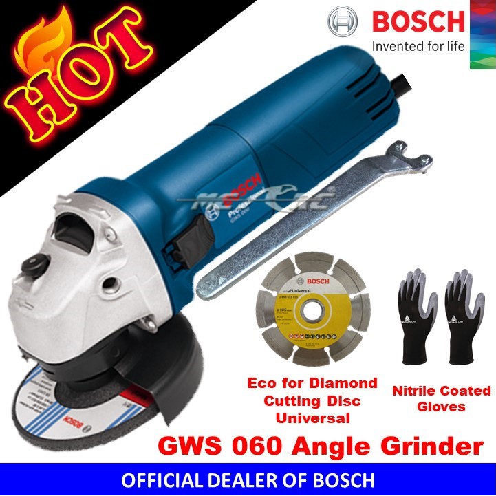 Bosch GWS 060 Angle Grinder with Bosch Eco for Diamond CD Universal 025