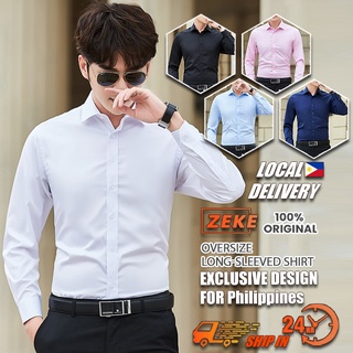 Men Shirt Long Sleeve Shirt Plus Size Classic Korean Men's Plain Casual Fashion Business Formal Polo #10