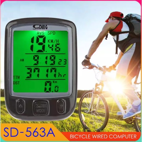 Bicycle Accessory,SUNDING Bike Computer Speedometer Wireless Waterproof Bicycle Odometer Cycle Computer Multi-Function LCD Back-Light Display 