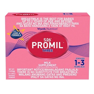 Ready stock Wyeth S-26 PROMIL THREE 1.8kg Formula Powder Milk Supplement for Kids 1-3 Years Old S26 #1