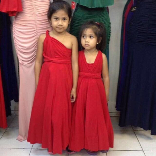 infinity dress for kids maroon