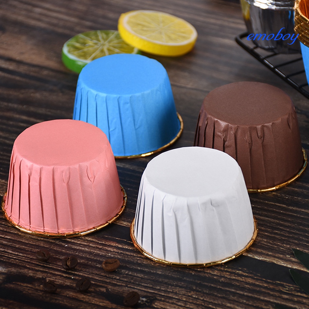 emoboy 50Pcs Cupcake Cake Liner Wrappers Paper Cup Tray Muffin Anti-Oil Baking Supply