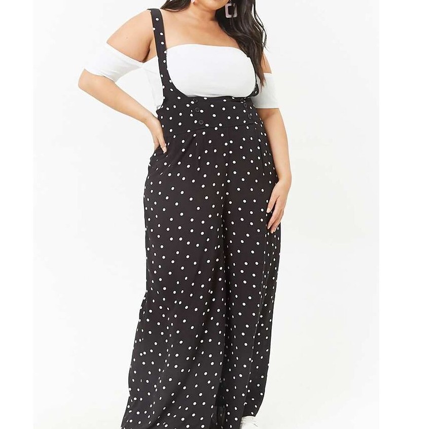 plus size polka dot jumpsuit