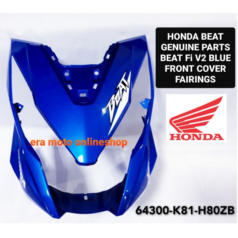 Honda Beat Fi V2 Front Cover Fairings Blue ( HONDA GENUINE ) Shopee