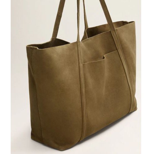 mango leather shopper bag