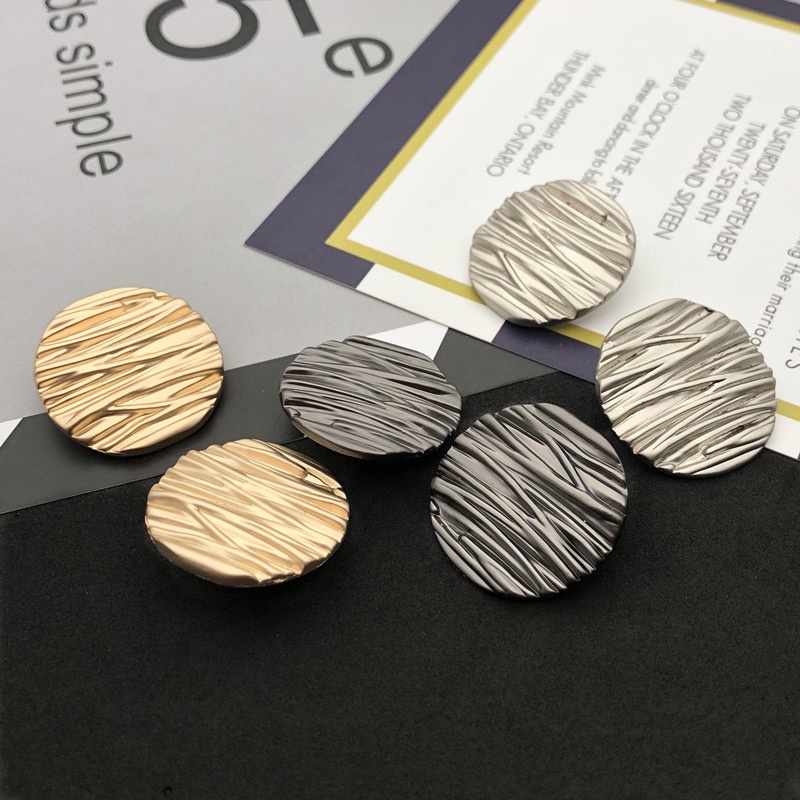 10 Pieces/lot Stripe Design Black Metal Buttons for Coat Embellishments