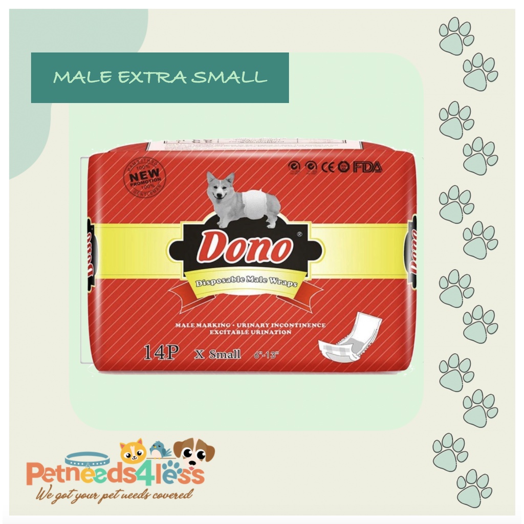 Dono Dog Diaper Disposable Male Female Extra Small Medium Extra Large