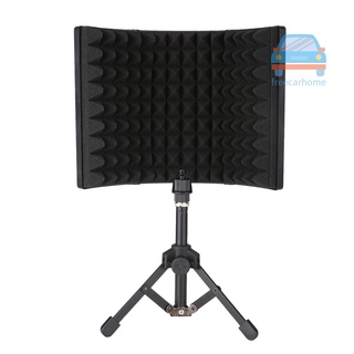 Lowest Price  Microphone Isolation Screen with High-Density Absorbing Sponge 3-Panel Foldable Windshield Mini Wind Screen Board Sound Insulation Cover for Recording Studio Sound Ab #1
