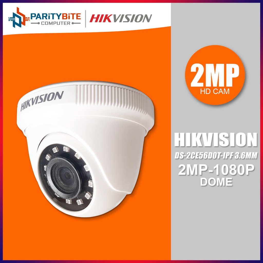 Hikvision Ds 2ce56d0t Ipf 2mp 3 6mm Indoor Ir Dome 20m Ir Shopee Philippines